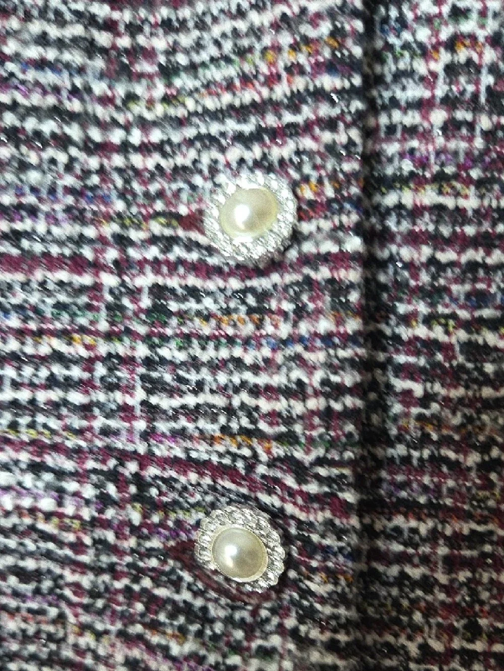 Taylor‎ Multi-Tone Purple Bouclé Long-Sleeve Dress